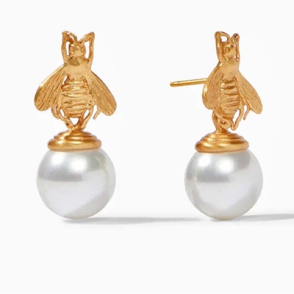 Julie Vos Jewelry - Julie Vos Bee Pearl Drop Earrings 24K Gold Plated NWOT
